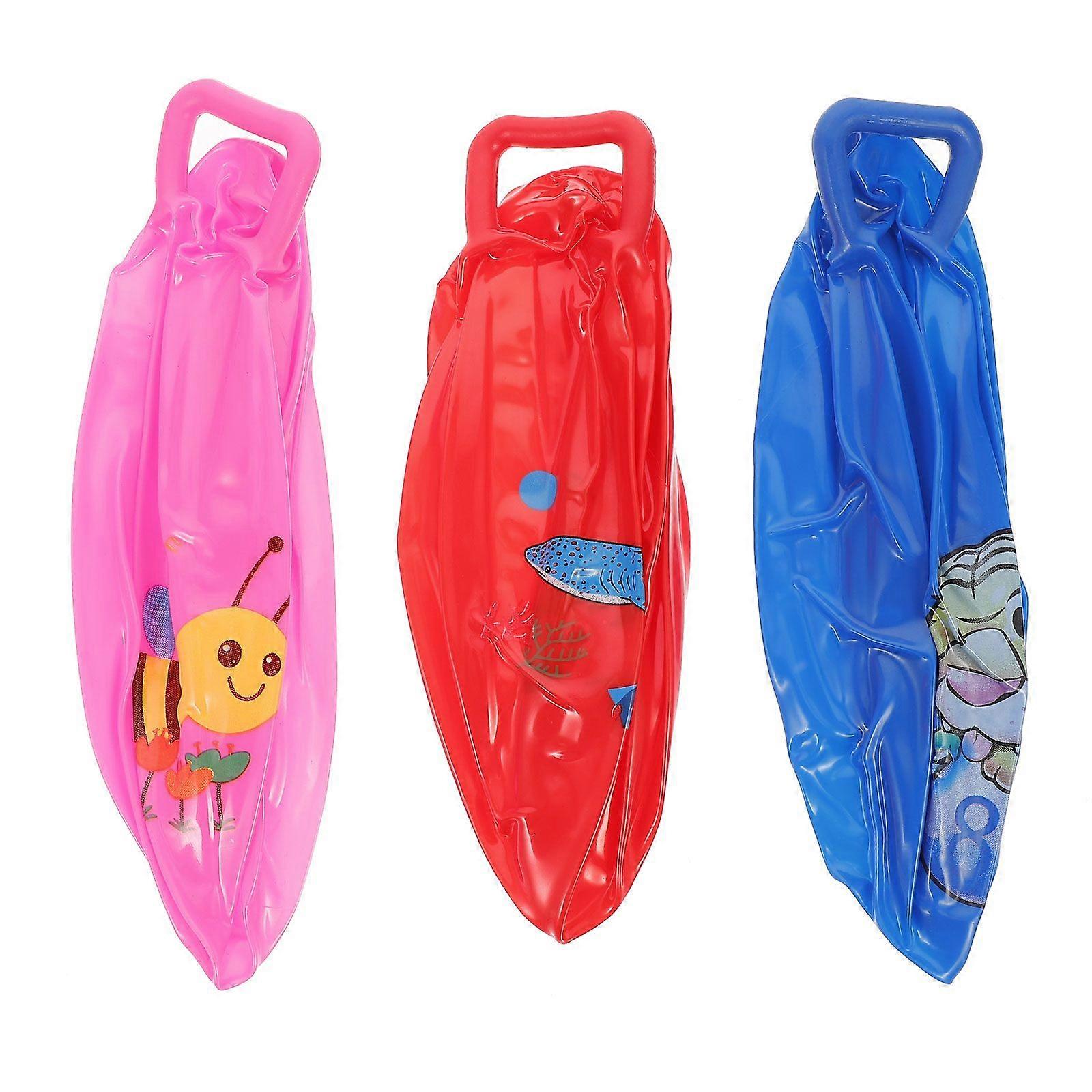 3Pcs Inflatable Hopper Balls Hop Bouncy Jumping Ball with Handle Kicking Bounce Jumping Hopper Educational Toy (Random Style)