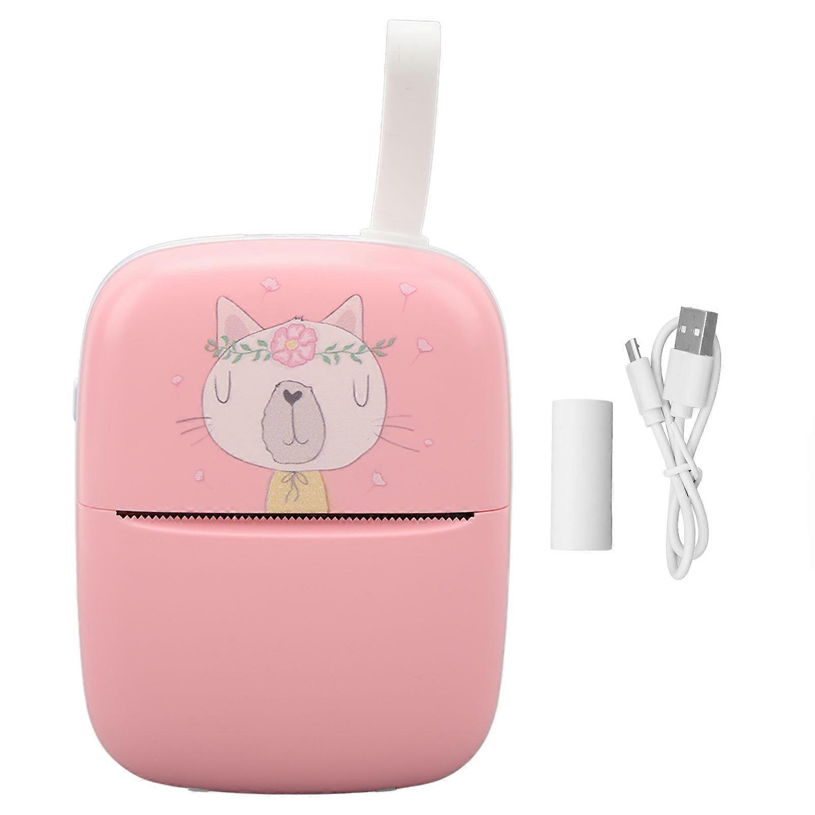 Mini Cartoon Kitty Pattern Wrong Question Photographing Label Home Photo Scrapbook Small Printer Pink