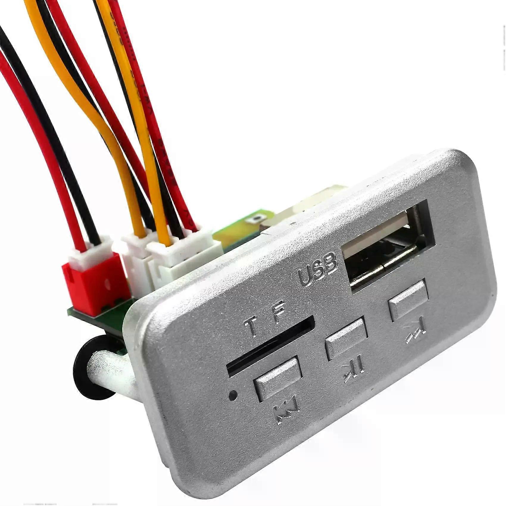 019V Bluetooth 50 MP3 Player Module 12V Car FM Radio Module Support TF (Silver)