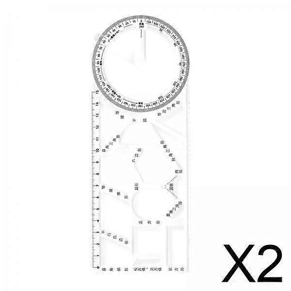 2x Geometric Ruler Mathematics Drawing Ruler Geometric Drawing Template