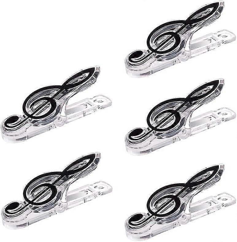 Sort sæt med 5 plastikklip i form af noder til bøger og noder