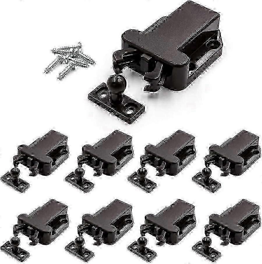 ​8-Pack Push Latch Touch Catch Set - Self-Locking Rebound Device for Drawers Cabinets