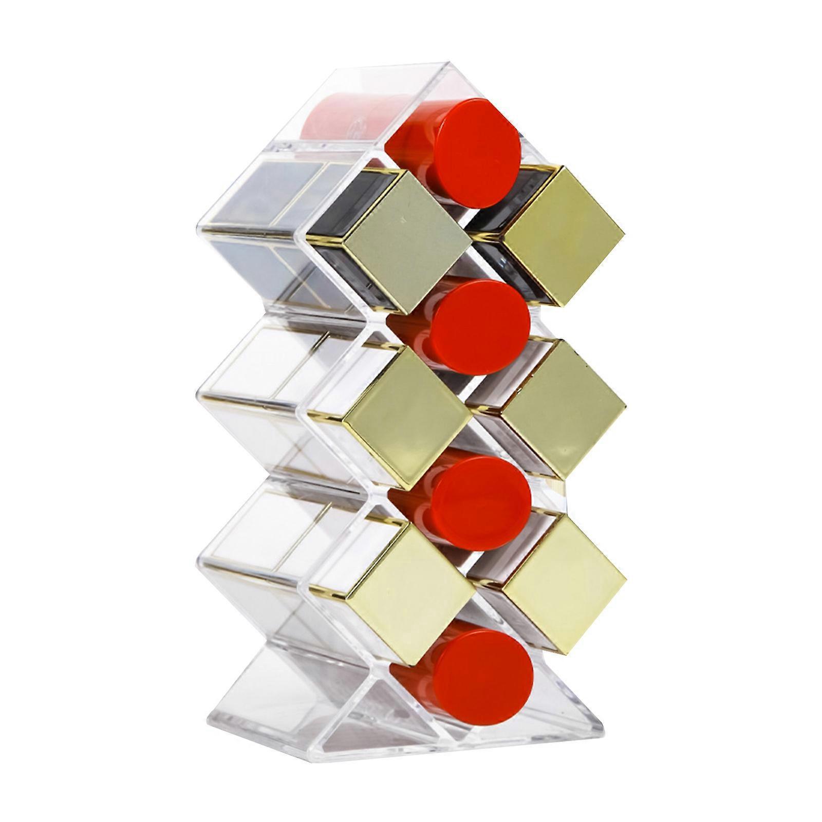 10 Grids Acrylic Makeup Organizer Lipsticks Holder Lip Gloss Display Stand Shelf