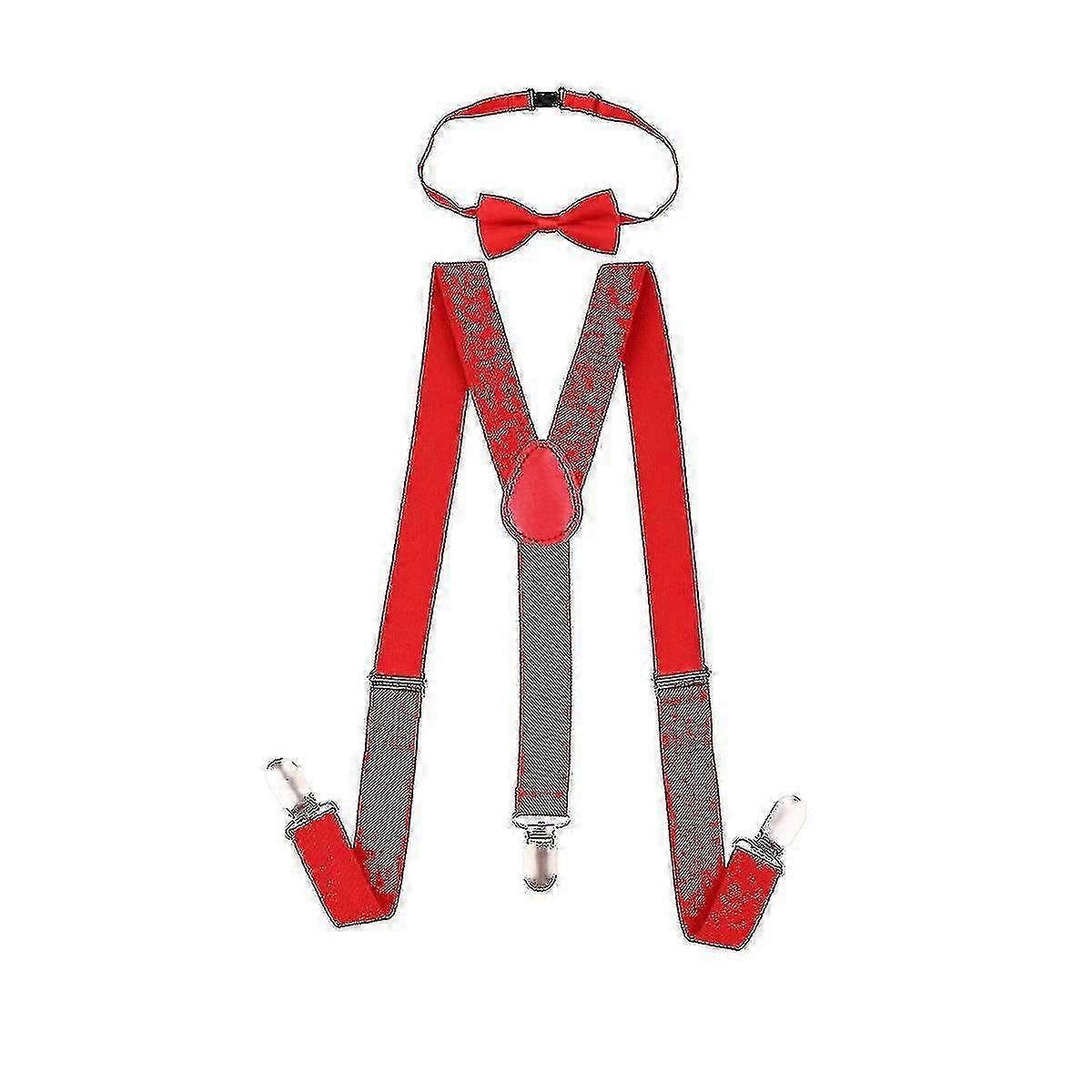 Kids Bow Tie And Adjustable Elastic Suspender Braces Compatible With Boys