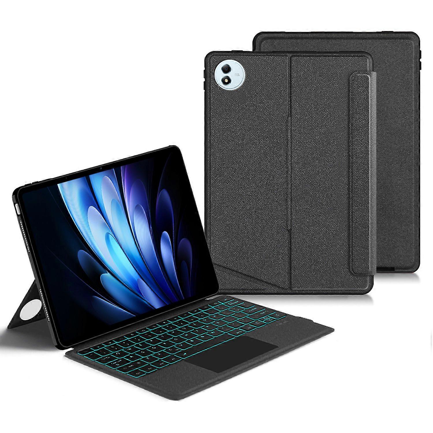 For vivo Pad5 Pro Leather Case+Bluetooth-Compatible Keyboard with Backlight Trackpad