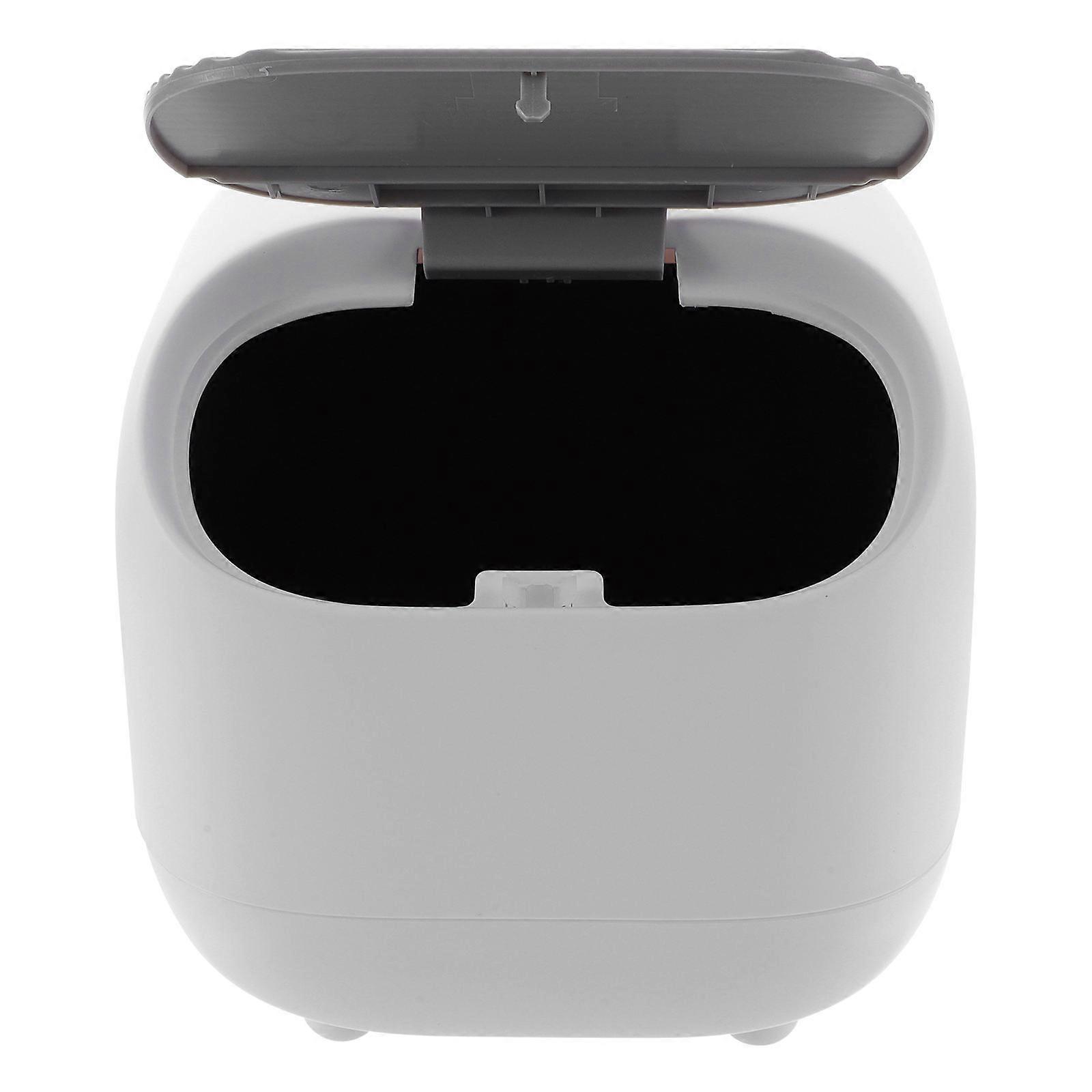 Stylish Small Decorative Trash Bin with Opening, Sturdy Desktop Wastebasket for Use