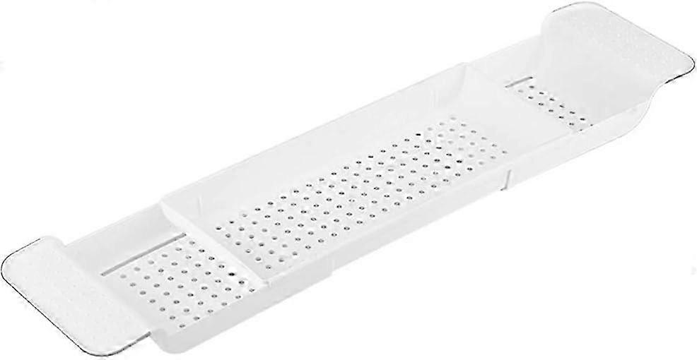 Expandable Plastic Bath Tray Suitable for Various Bathtubs, Drainable Design for Convenient Glass Bath Accessories