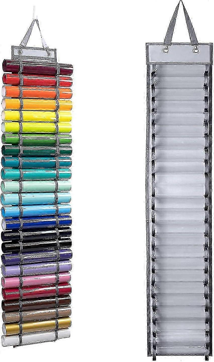 Vinyl Storage Rack with 24 Holes for Organizing Craft Supplies - Hanging Organizer for Vinyl Sheets and Rolls, Suitable for Craft Projects