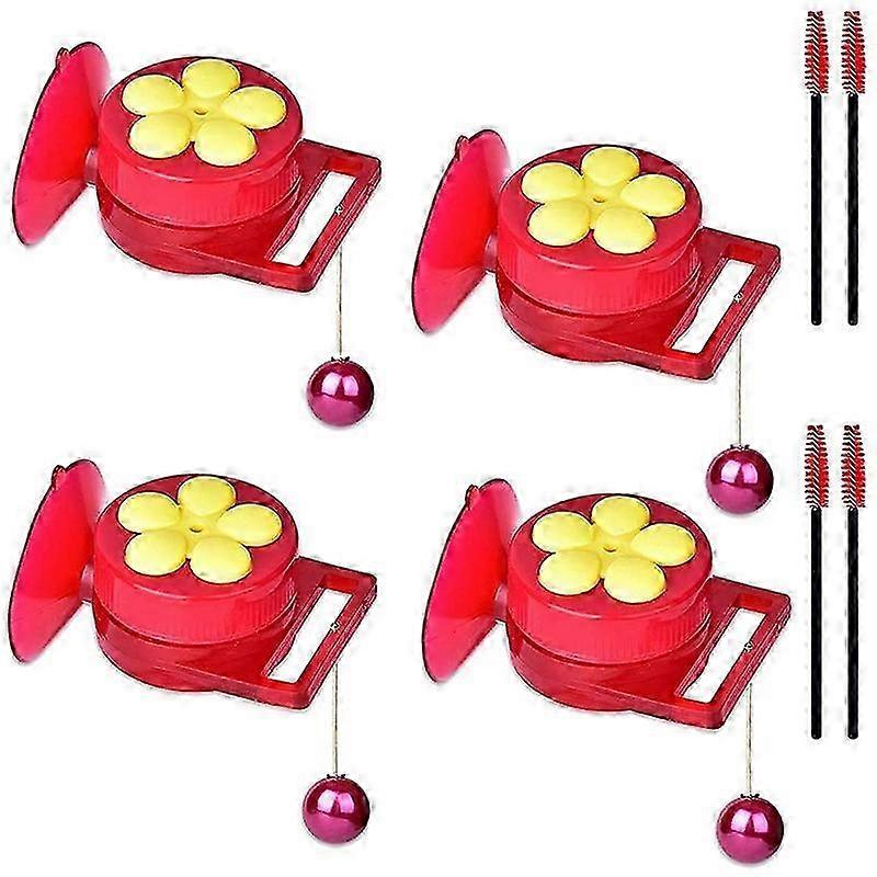 4-Piece Bird Feeder with Perching Sucker Brush, Suitable for Hand-Held
