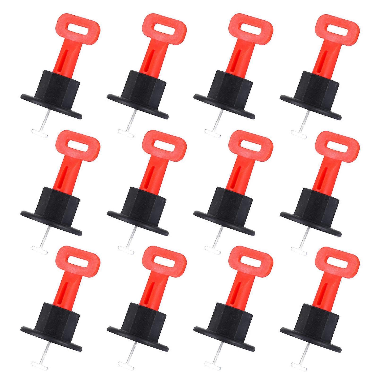 Floor Tile Leveler Tools with Stainless Steel Needles for Tiling 50pcs Red Practical Ceramic Brick