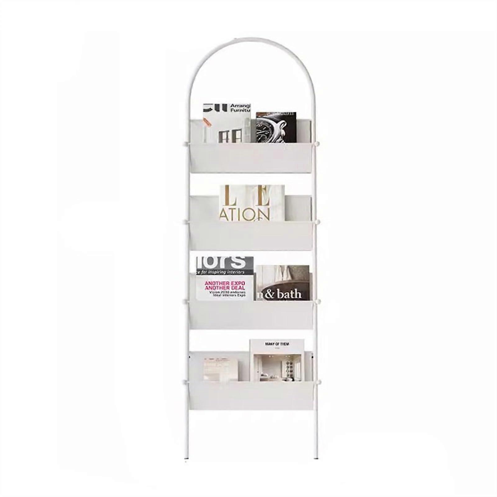 spaper stand made of metal, underground art bookshelf, magazine rack, storage shelves, light