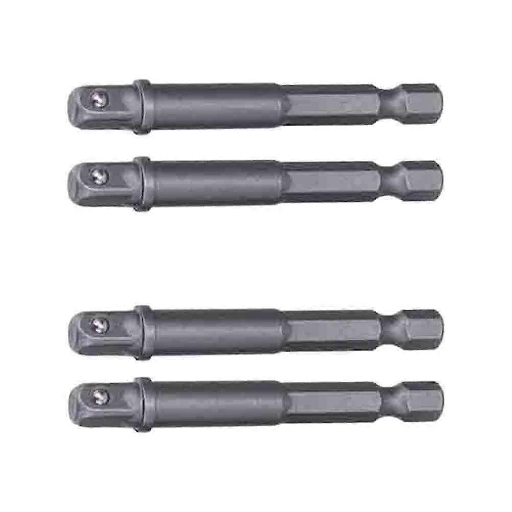 Hexagonal Joint Wrench Adapter Square Sockets Metal Material Extension Connecting Rod 4Pcs