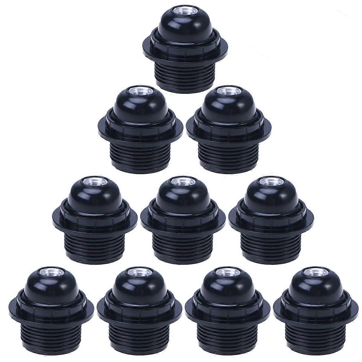 10 PCS E26 Lamp Holders Self-locking Round Lamp Bulb Socket Bases for LED Bulbs Installation