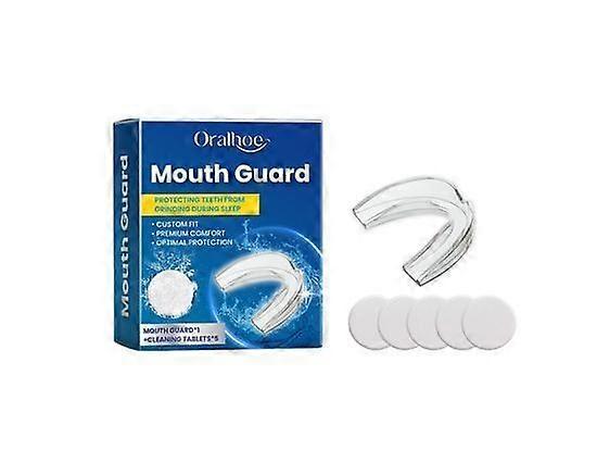 Mouth Guard for Grinding Teeth at Night, Mouthguards for Grinding of Teeth, Night Guards for Teeth Grinding, with 5 Cleaning Tablets