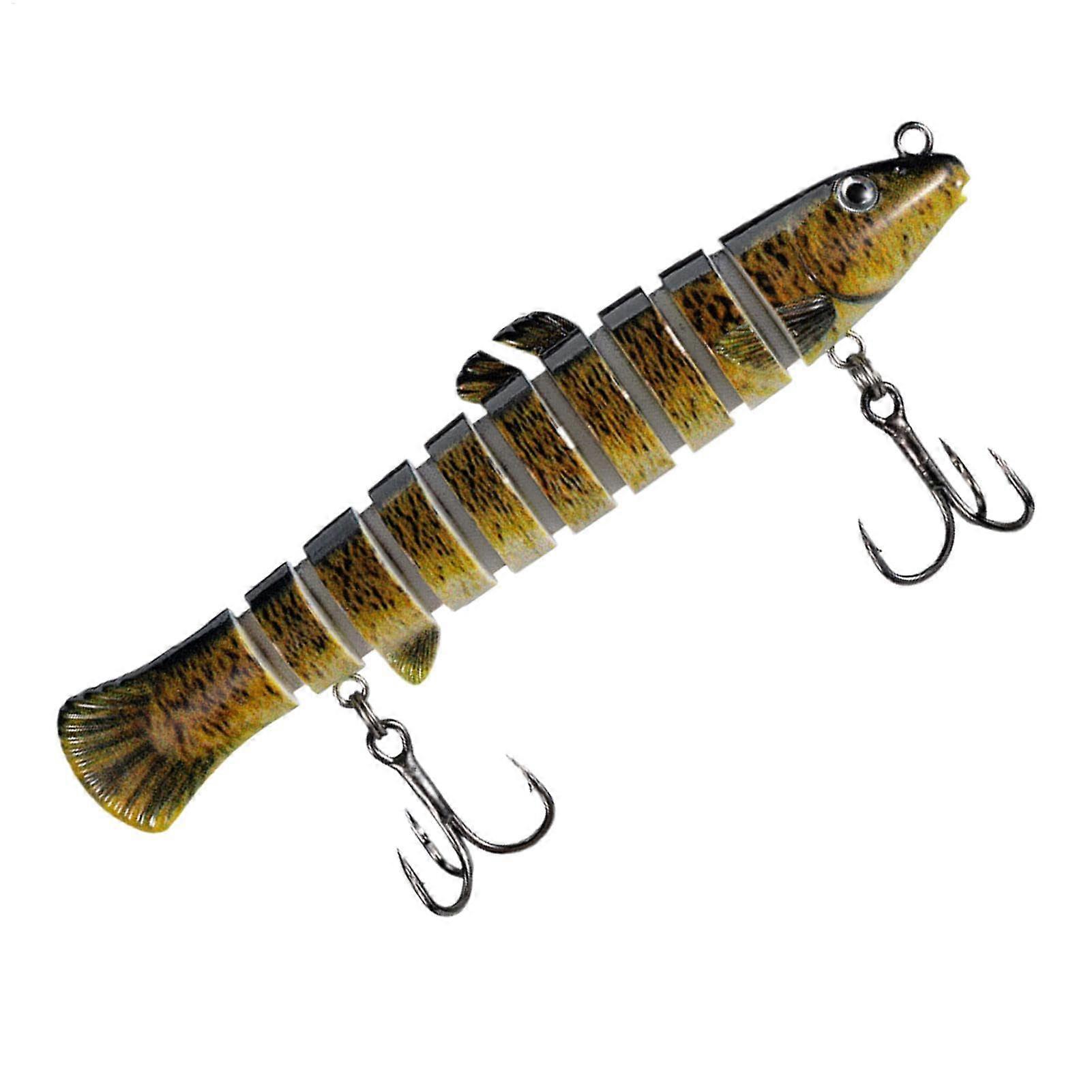 Soft Baits Fishing Lure, Realistic Multi-Jointed 2-Inch Glow Bait for Bass, Pike, and Predator Fish, Includes Hooks
