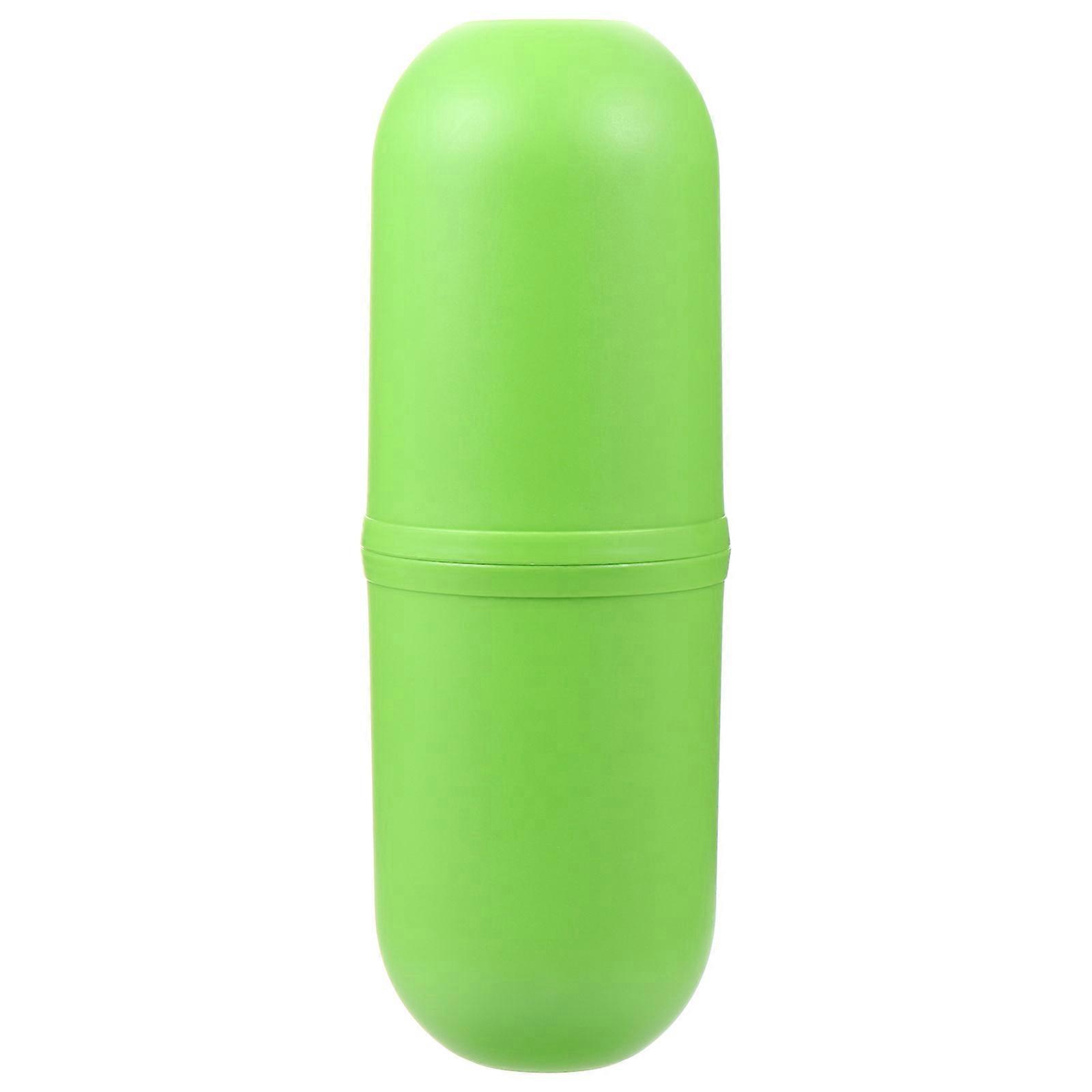 Toothbrush Travel Holders Water Mug Toothbrushes And Toothpaste Green 7.86X3.14X3.14Inch Multi-Purpose 1Set