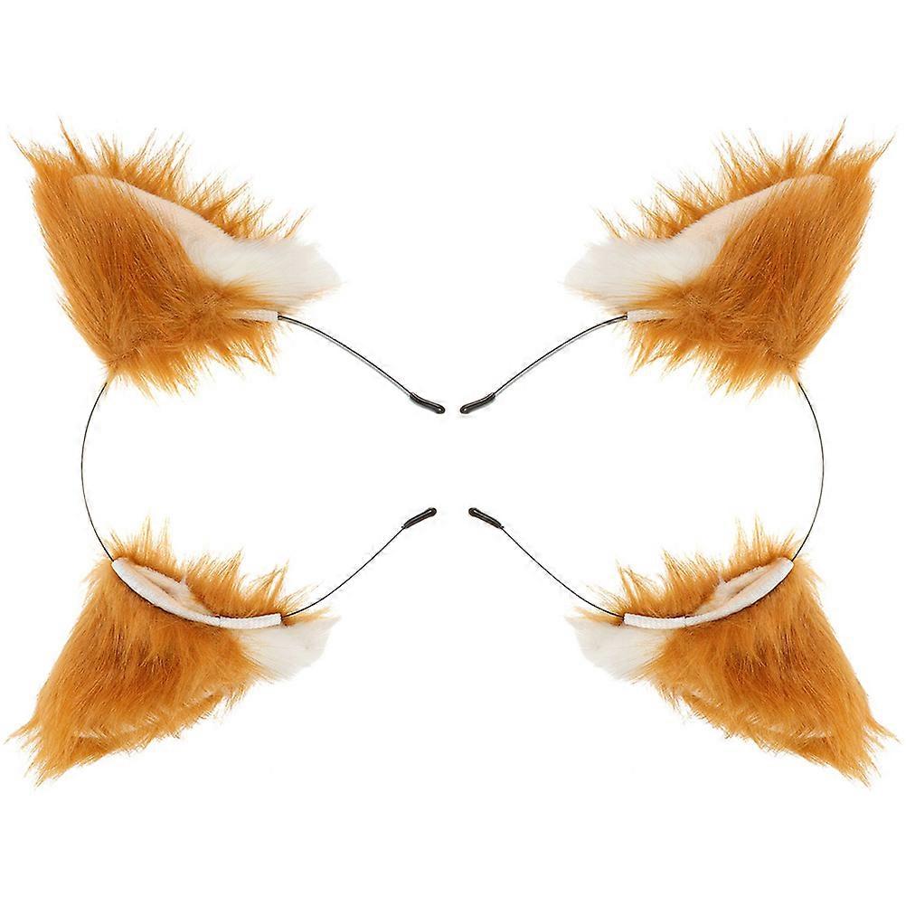 Headband Fox Ears Headband Theme Party Performance Props Assorted Color 2Pcs