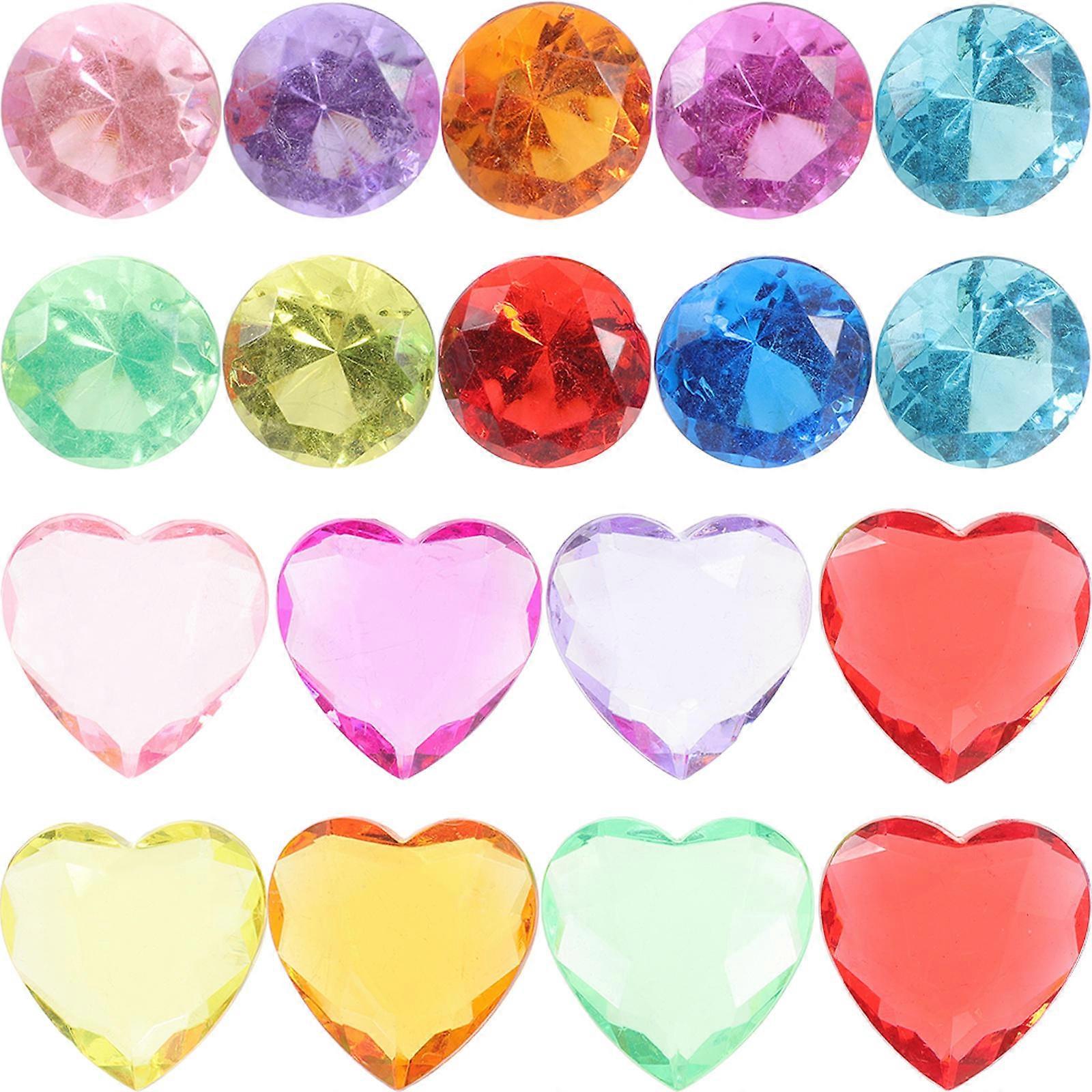 Kids Gemstones Acrylic Charms DIY Projects Diamond Shape 2.5X2.5CM 100Pcs