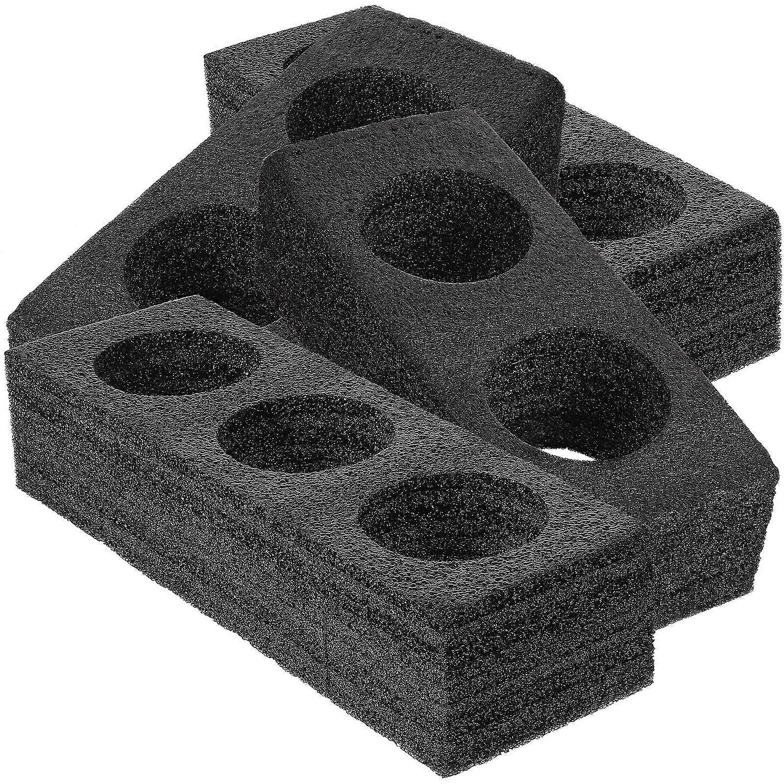 Thickened Foam Beverage Cup Holders Trays Portable Drink Carriers for Coffee, Milk Tea, Soft Drinks, Party Use 4pcs Black Foam Cup Carriers