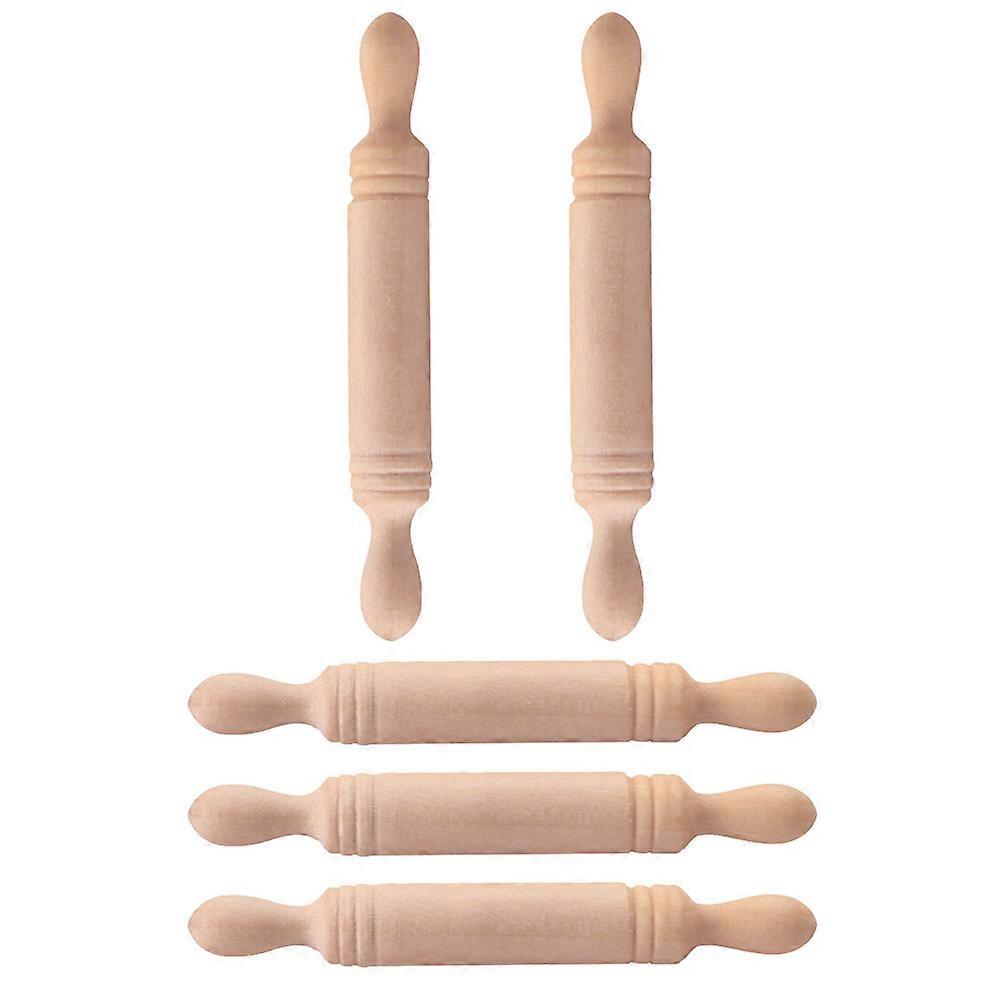Rolling Pin Mini Miniature Rolling Sticks Kitchen Tools for Mini House 5Pcs