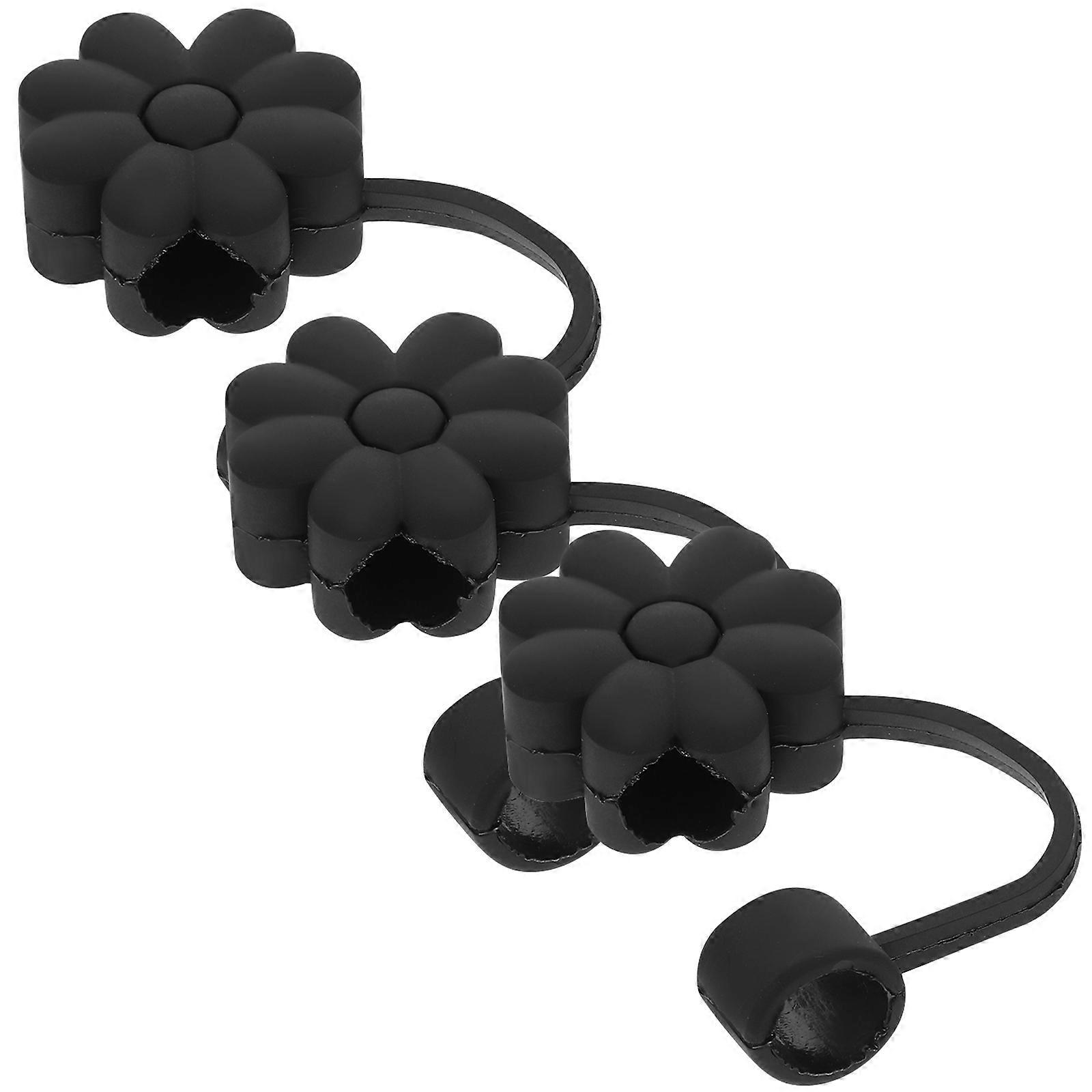 Flower Straw Covers Cap Spill-Proof Protection For Straws 3Pcs