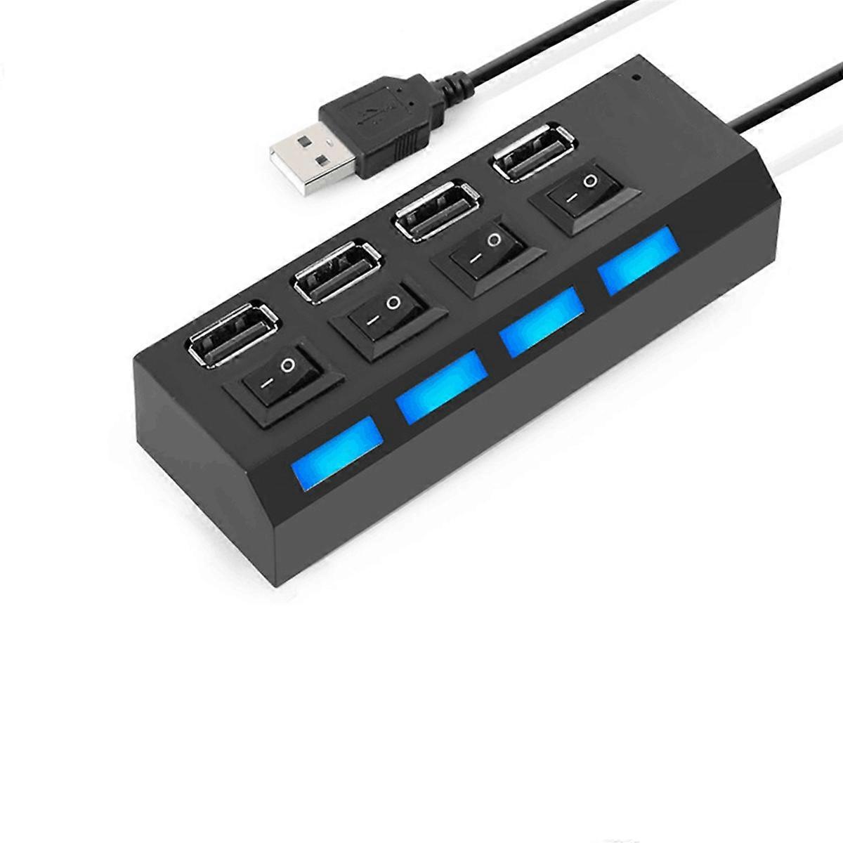 USB4 port 2 Splitter with switch HUB 4-hole switch