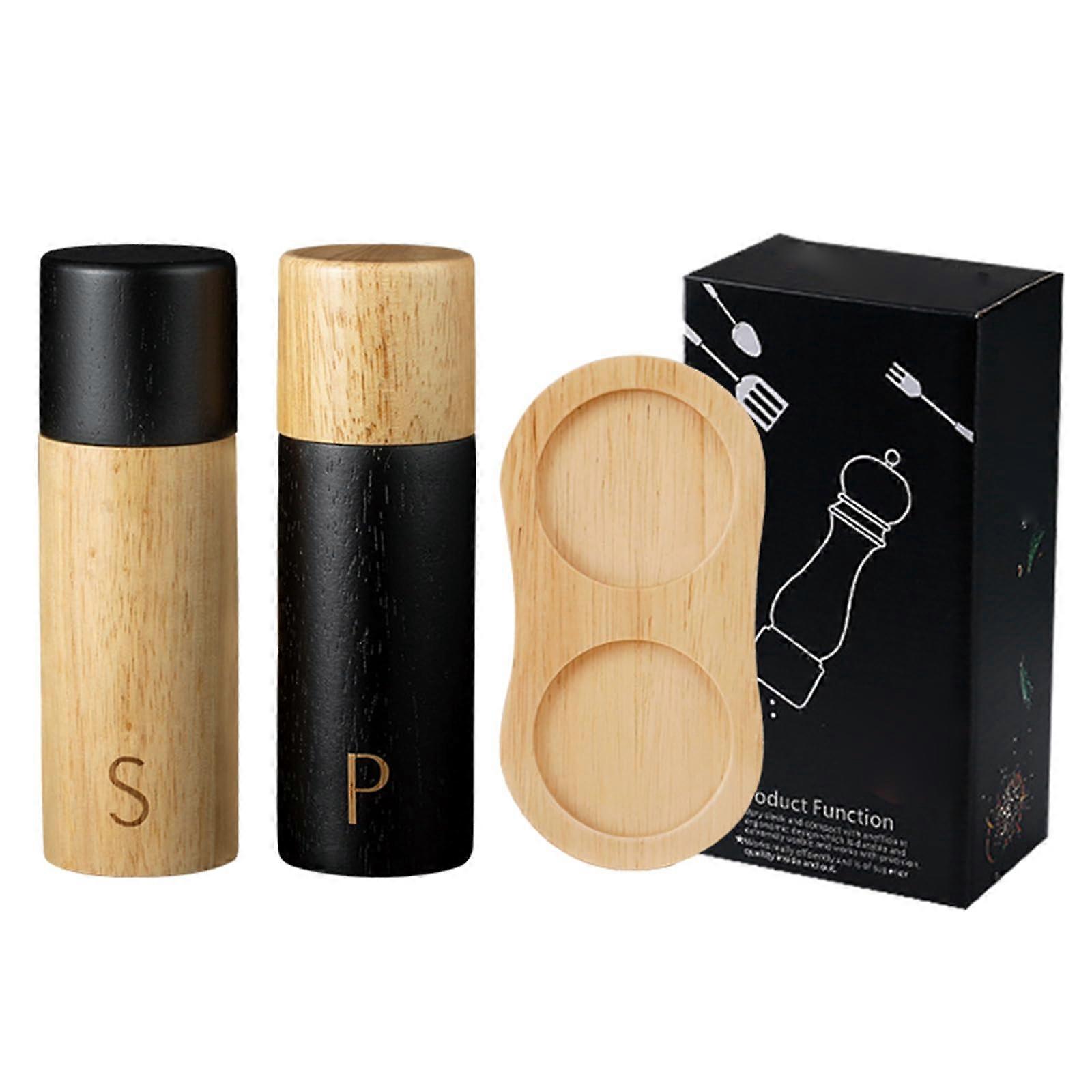 Salt and Pepper Mill, Adjustable Wooden Spice Grinder with Easy-to-Use Design and Strong Grinding Mechanism