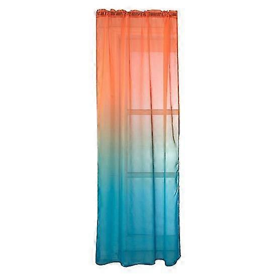 Tulle Curtain Non-fading Breathable Polyester Gradient Design Sheer Drape for Living Room