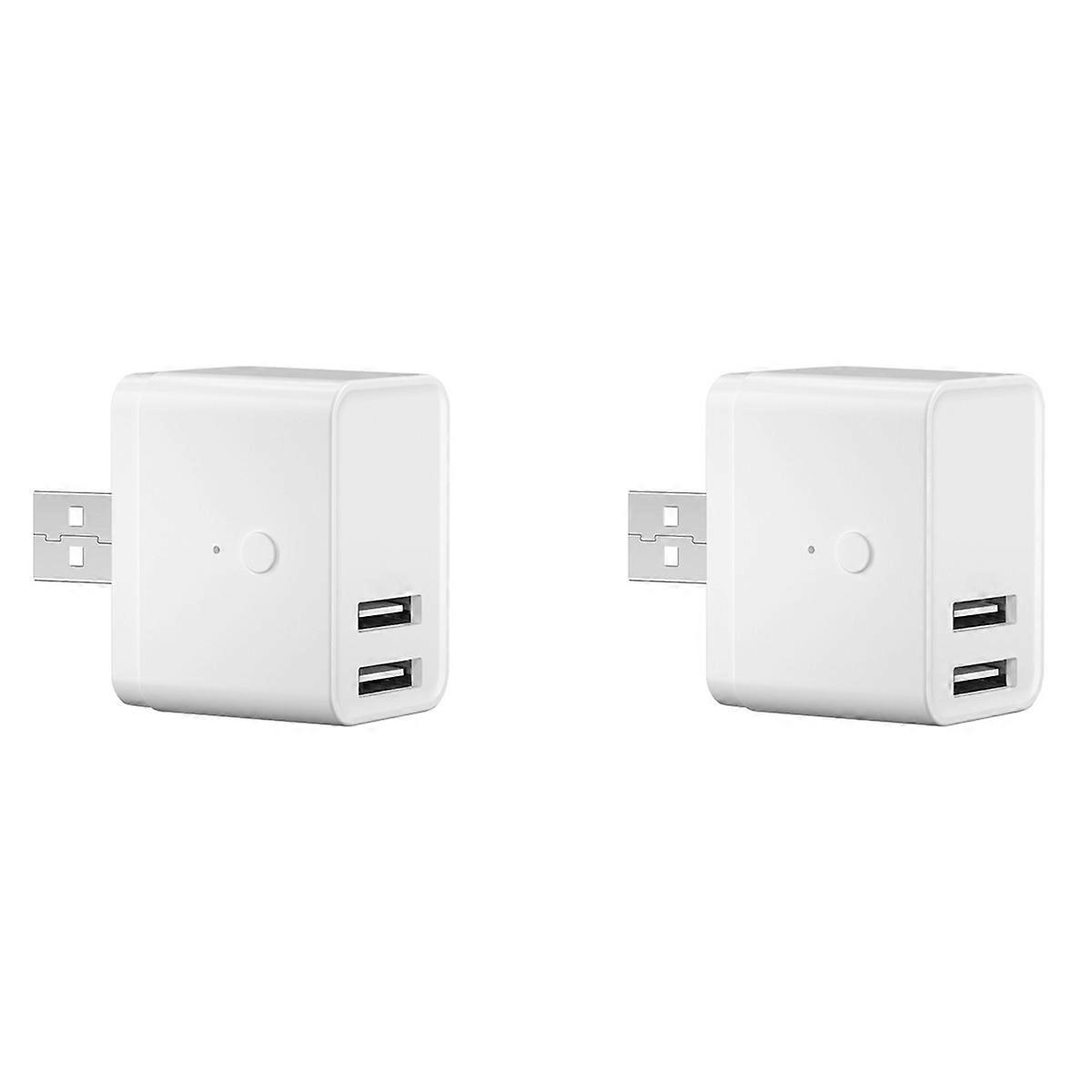 2X Tuya Smart WiFi USB Adapter Switch 5V Mini 2 USB Power Adapter Smart Life Control for Yandex