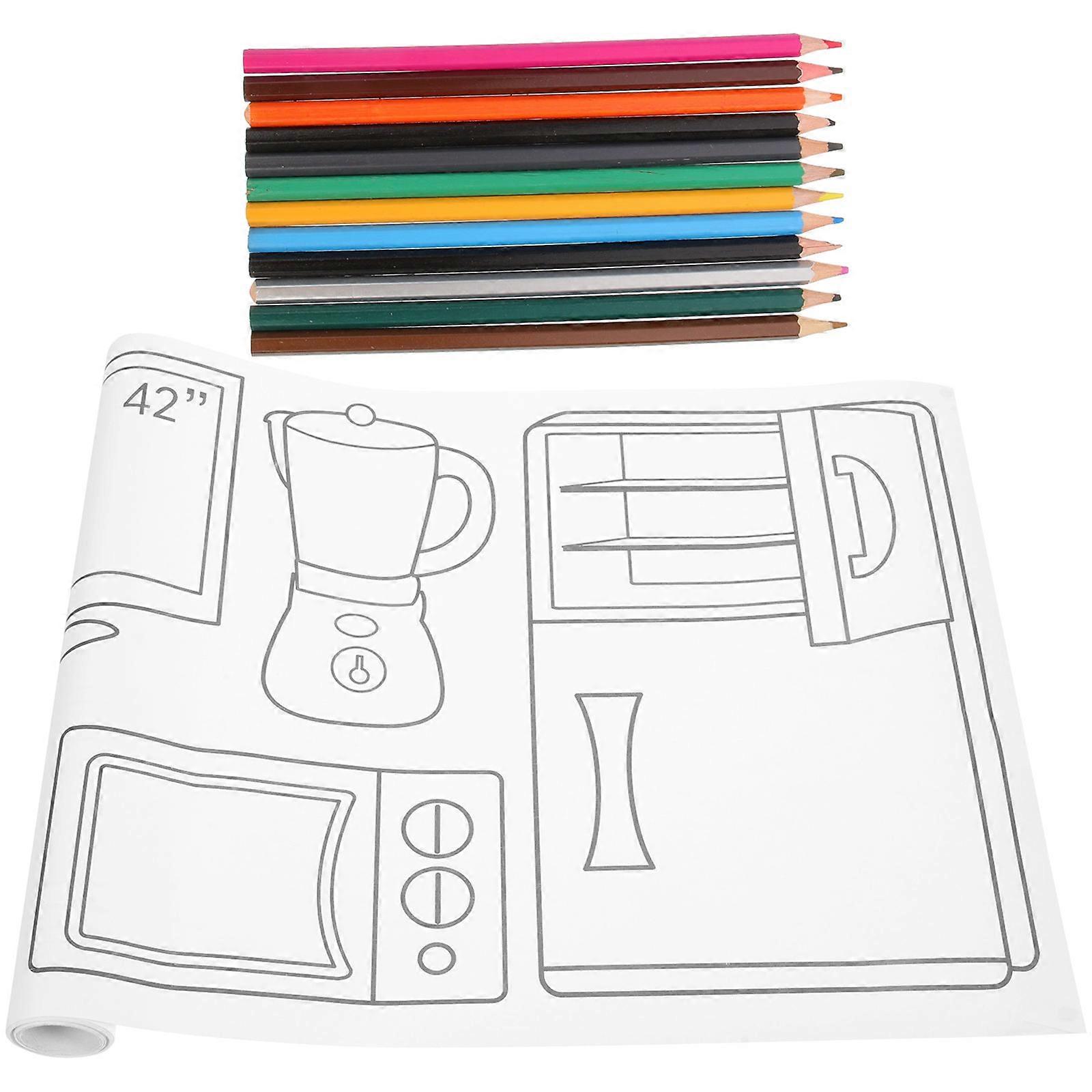 Drawing Roll Paper For Kids Wall Decoration Assorted Color 3000X30Cm 1 Set