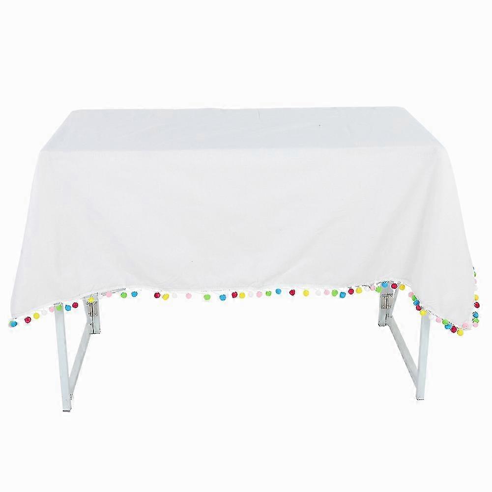 140140cm Nordic Style Tassel Dustproof Tablecloth Cotton Linen Cover