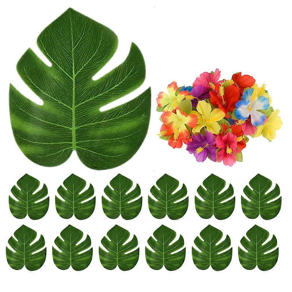 Tropical Flowers Decoration Simulation Hibiscus Flowers Set Home Decoration Hawaiian Style 1Set