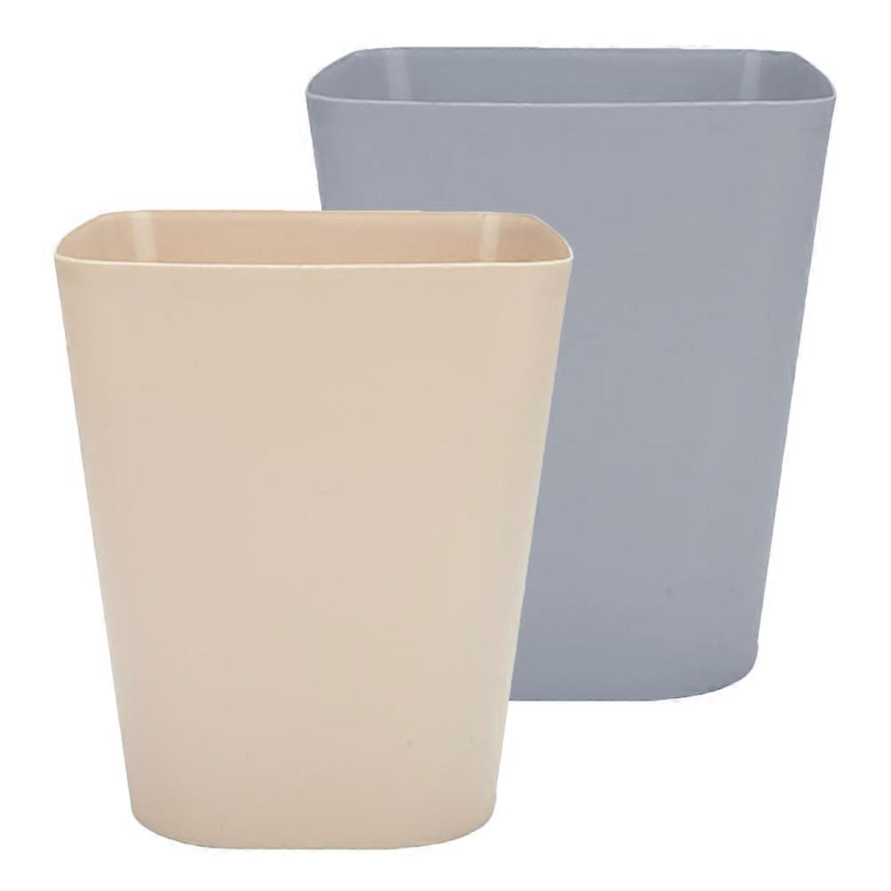 Garbage Can Large Capacity Trash Bin Plastic Square Waste Storage For Household Items 2Pcs