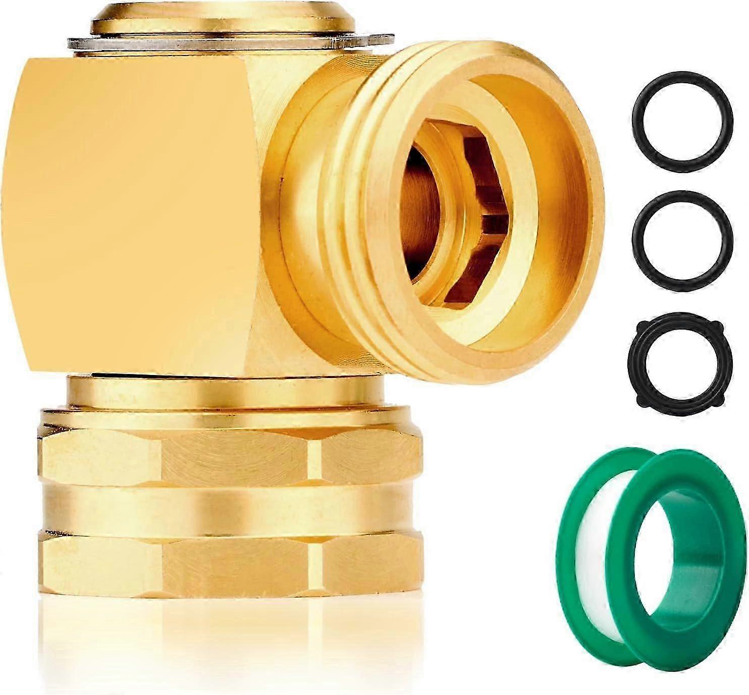 Garden Hose Swivel Elbow Connector 90 Degree with Adjustable 360 Swivel, Solid