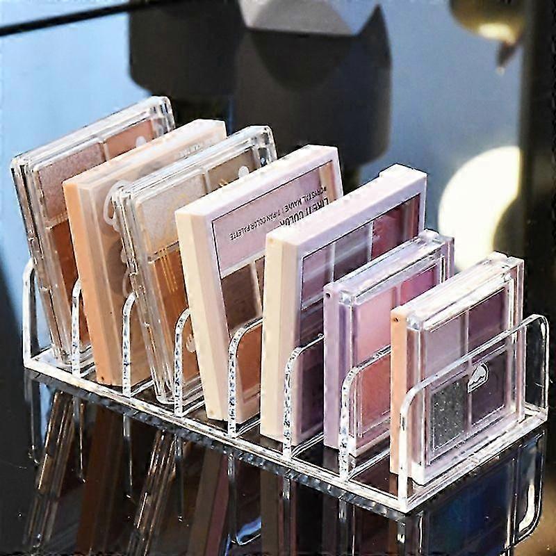 1PC Transparent Makeup Organizer Box with Compartments for Eyeshadow Palettes and Cosmetics on Desktop Shelf