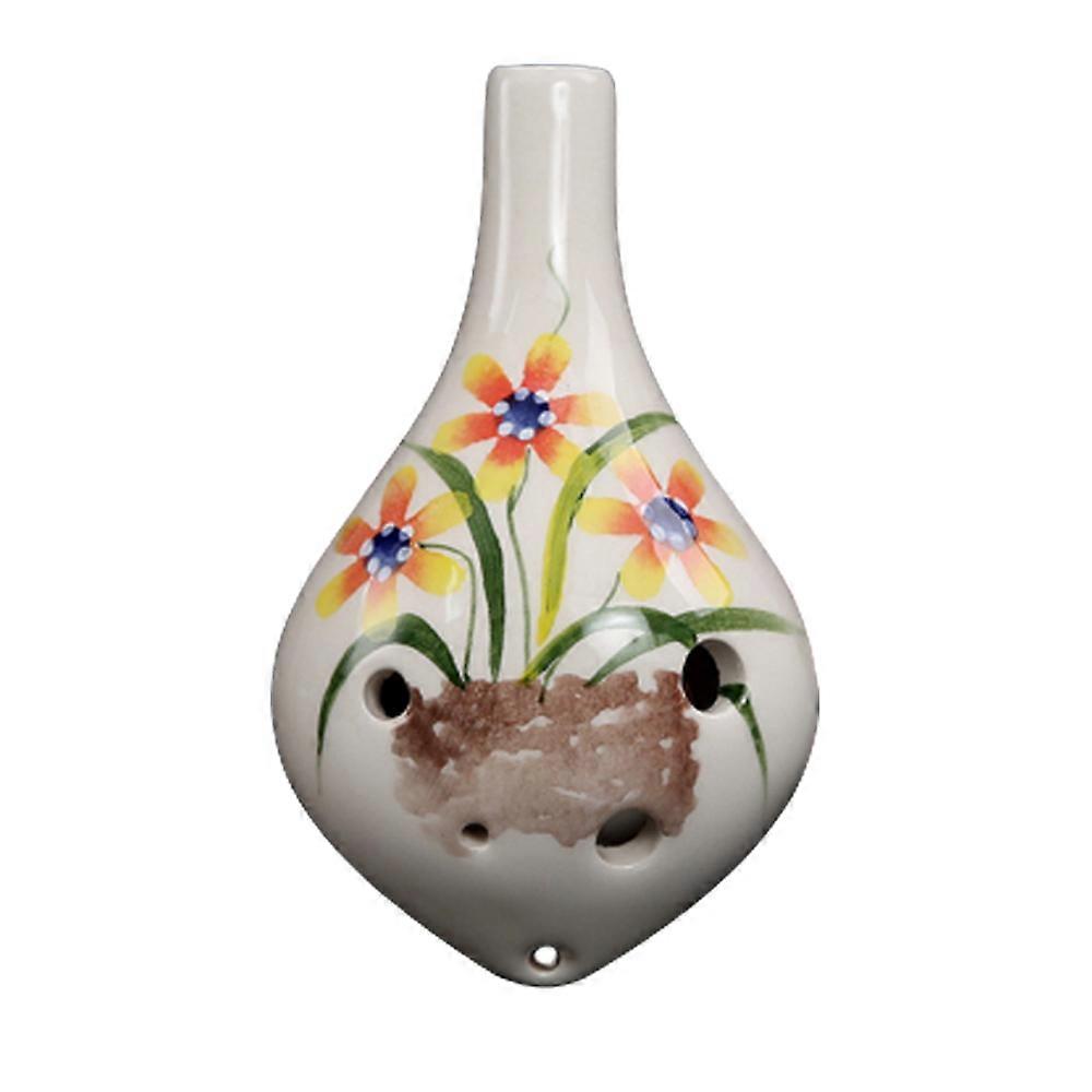 6 Hole Ocarina,Alto C,Glazed Ceramic,Beautiful Design,Gift Idea For Beginner Musician, Easy To Learn-Style 2