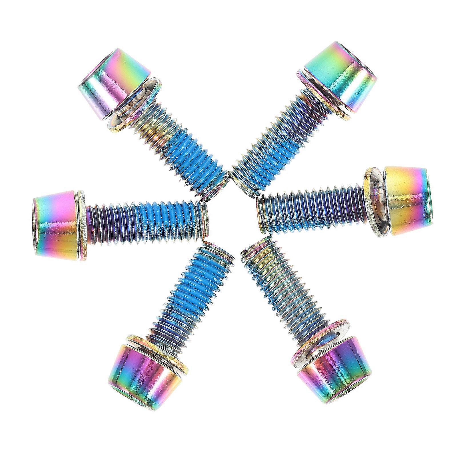 6pcs Titanium Brake Disc Screws Set for Mountain, Road & Folding Bikes – Lightweight, High Strength, Durable Cycling Accessories with Precision