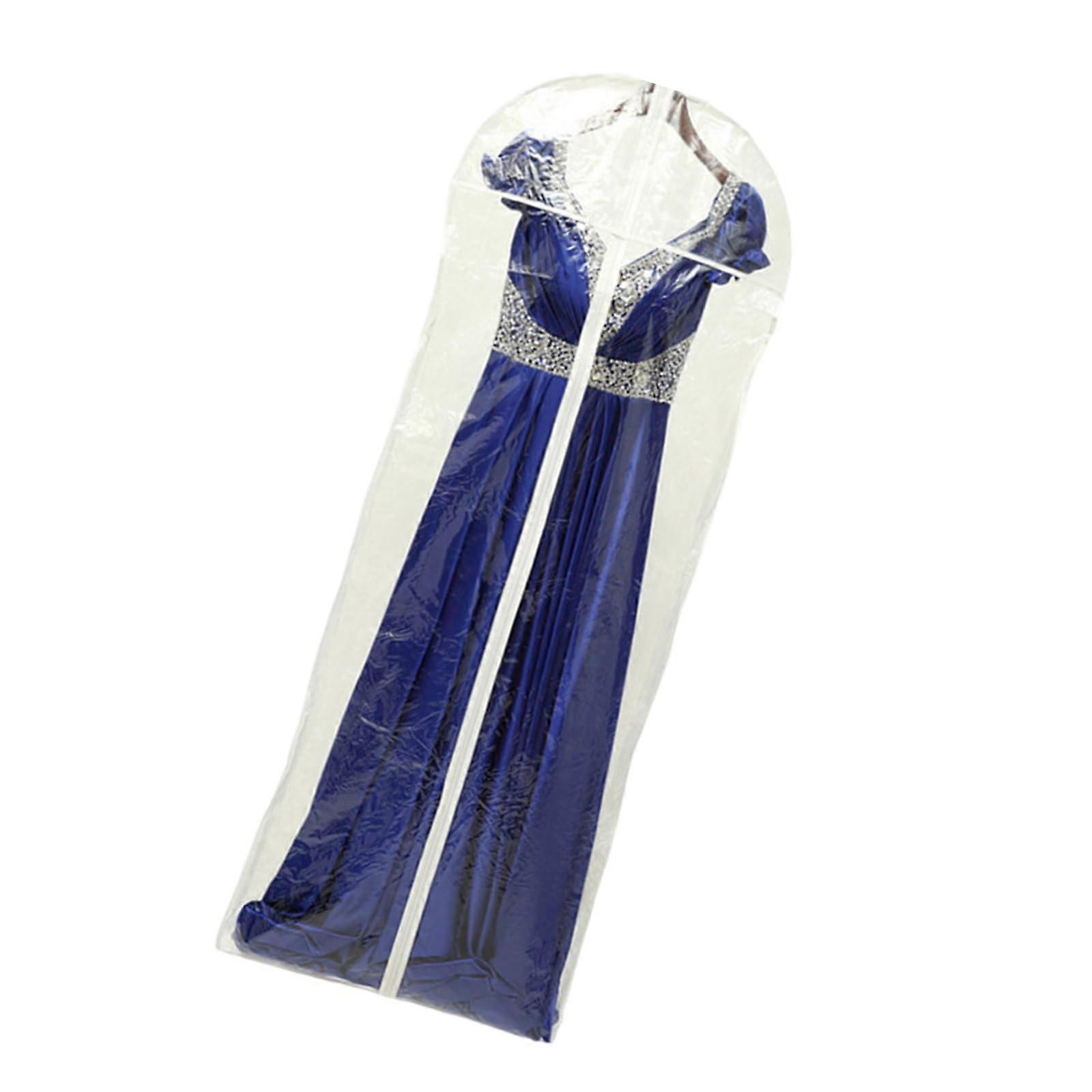 透明 PVC 服装储物袋,带拉链设计,适用于婚纱和正装,适合婚纱店和家庭使用,白色150x58x9cm 参考图片:9694