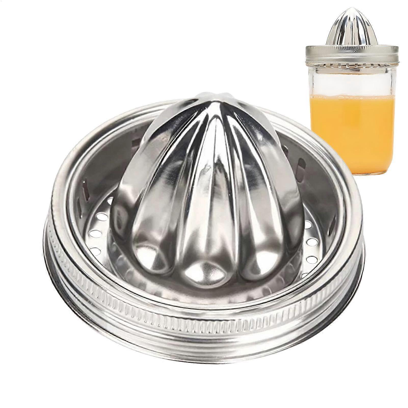 Juicer lid for Mason jars – Stainless steel citrus reamer lid Reusable manual juicer lid Lemon juice strainer for widemouth jars Bottle cap