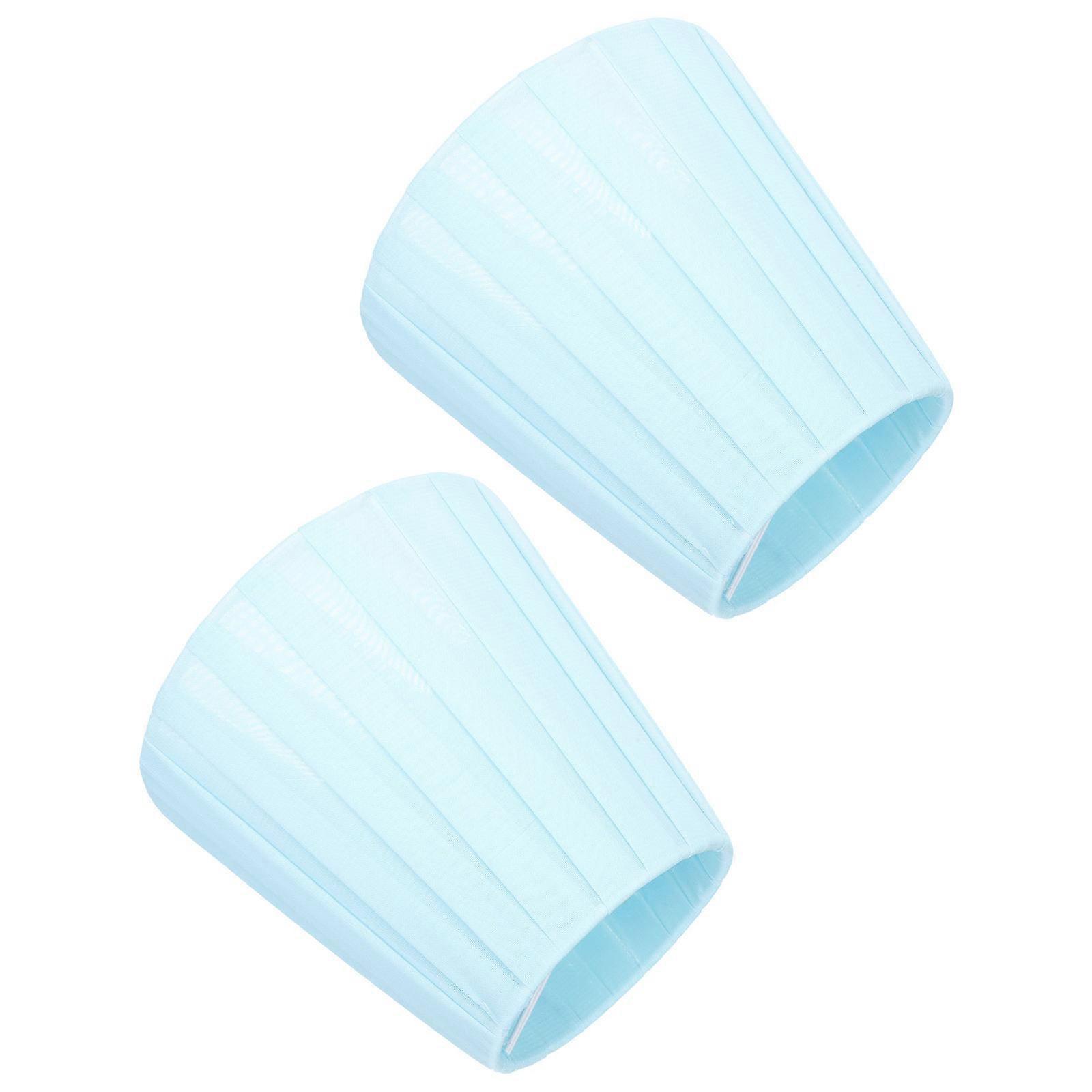 Light Blue Fabric Lampshades Set of 2 for Indoor Lamps – Stylish Cloth Covers for Table Floor Wall and Ceiling Lights – Replacement Lamp Shade