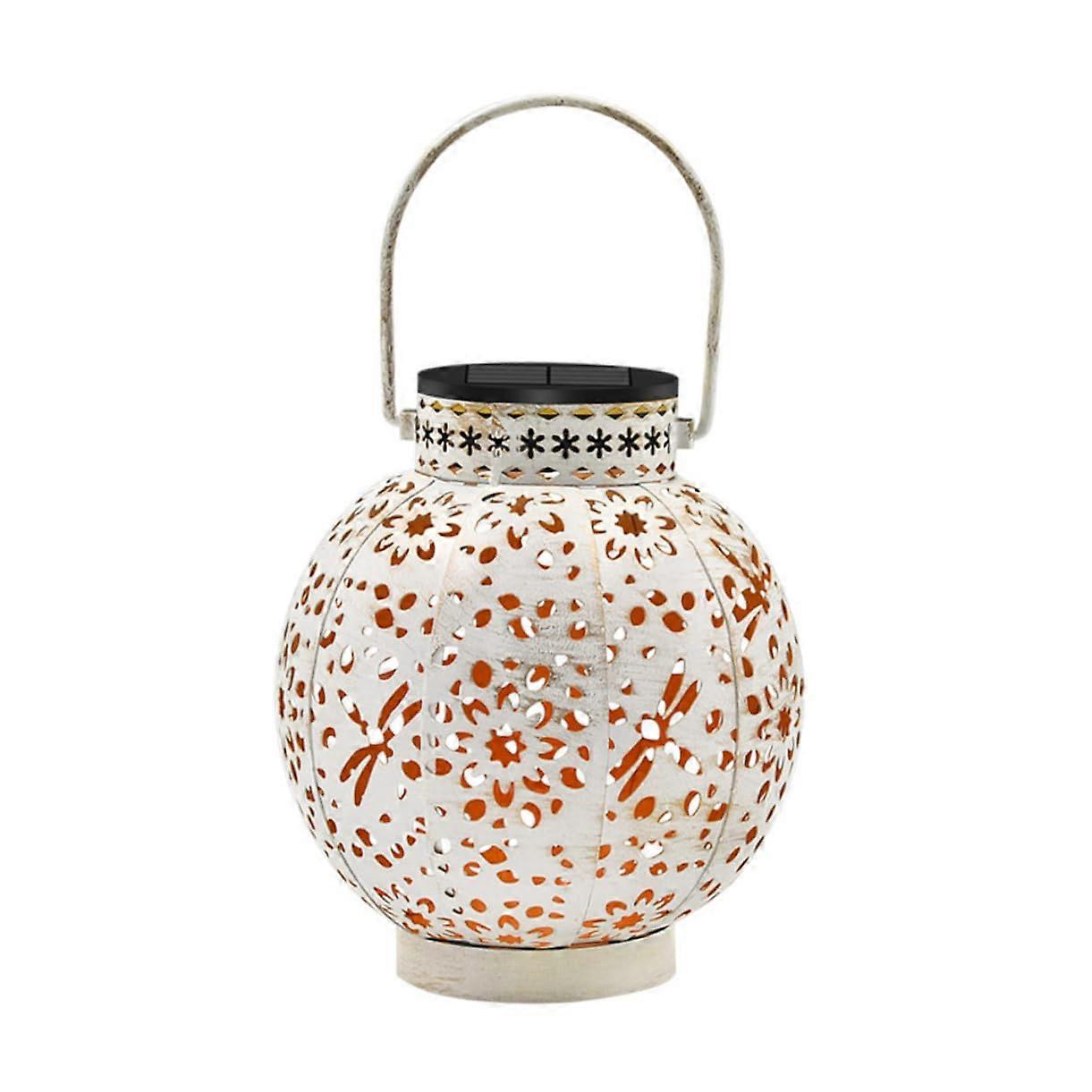 Solar Lantern Decorative Hollow Projection Lamp for Outdoor Use, Energy-Efficient Garden and Terrace Lighting