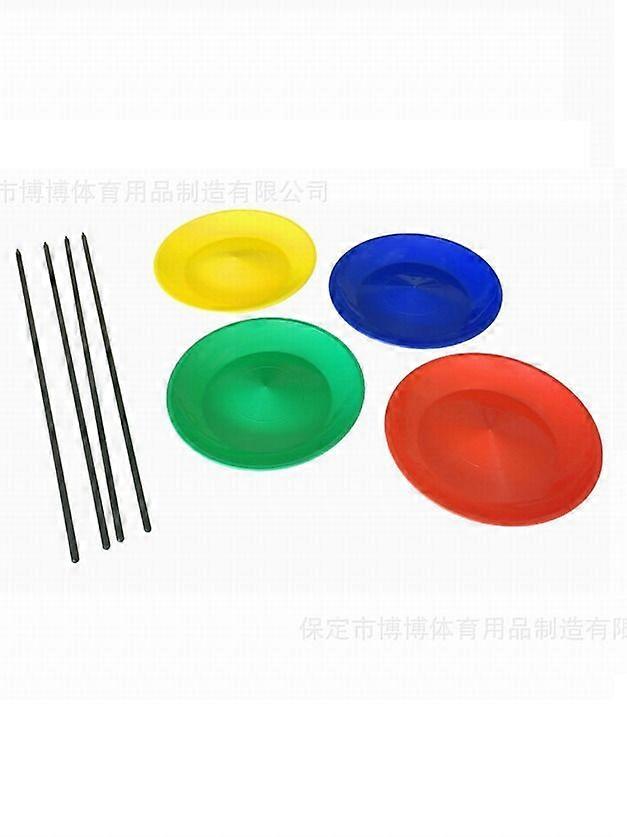 2pcs Juggling Plate With Sticks Skill Juggling Toy Set Circus Multi Colored Spinning Plate For Party Entertainment Beginners