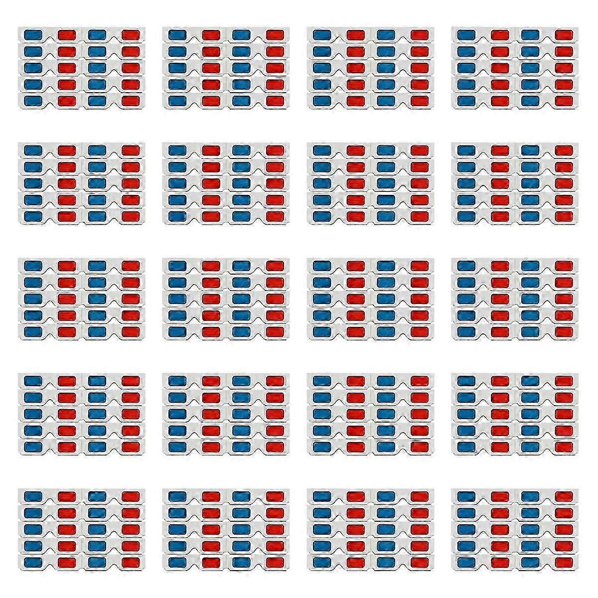 , 200 par rött och blått papper stereoobjektiv för set anaglyfpapper