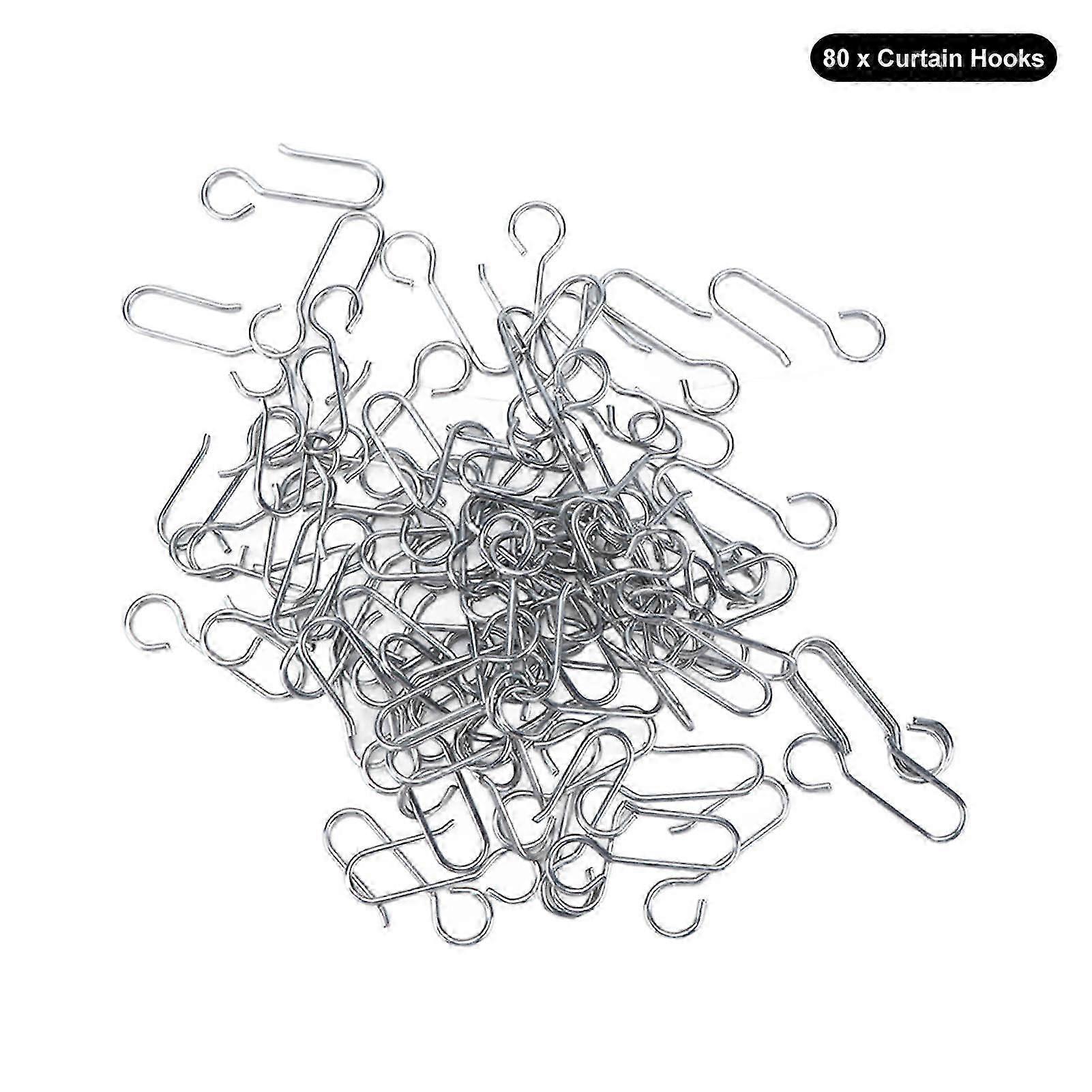80 Pcs Lightweight Rustproof Curtain Hooks - Durable Drapery Hooks for Easy Installation in Home, Office & Classroom Decor