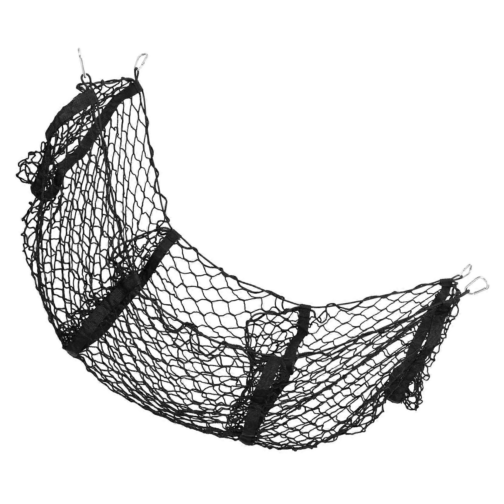 Car Storage Net Bag Large Organizer with Lid for Backseat - Polyester Cargo Net for SUV Truck Accessories - Black