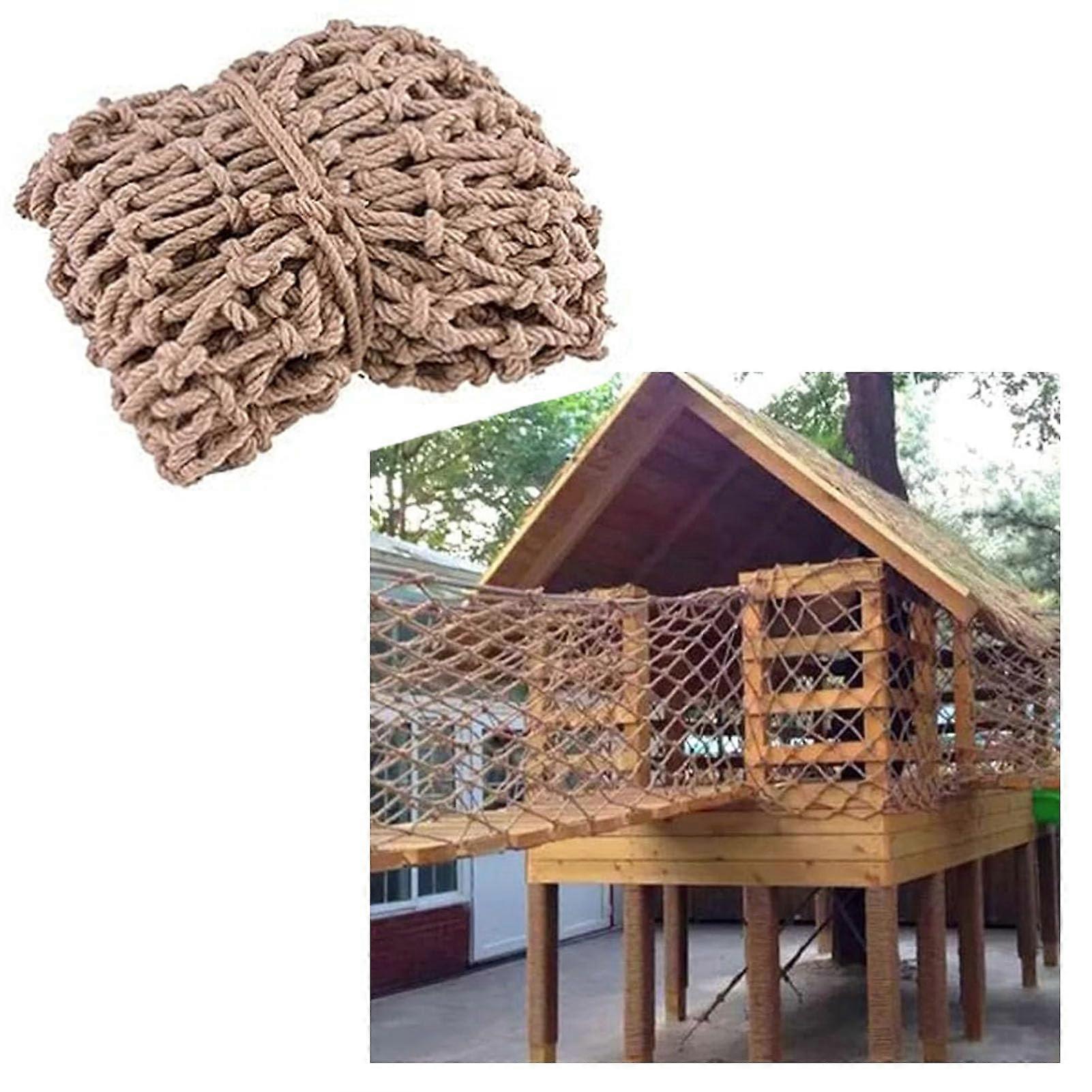 Hemp Rope Safety Net For Children, Climbing Net, 3.3 X 6.6 Ft (1 X 2 M), Rope 10 Mm, Mesh 10 Cm, Photo Wall Decoration