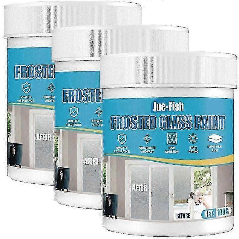 曇りガラスのスプレー塗料100gのクリーム塗料とプライマー屋内屋外用サテンシーグラスプライバシーウィンドウクリームブラシ付き