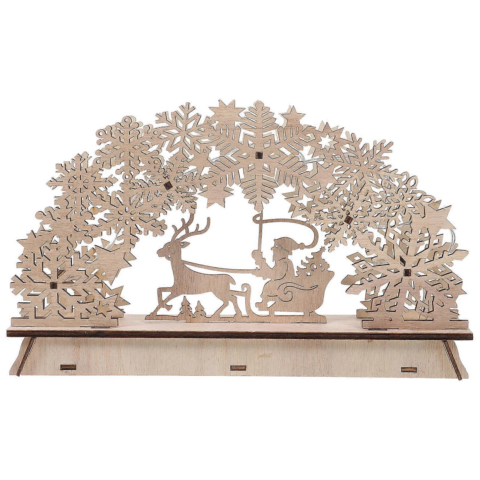 Glowing Holiday Craft Chic Design Miniature Tree Decorations White Luminous House Shaped Adornment for Table 1Set