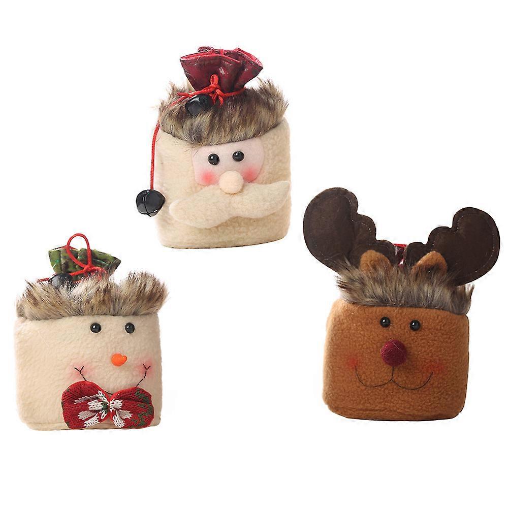 Small Sweet Bags Christmas Bags Adorable Gift Bags Random Style Kids Candy Storage Bag Cloth Material 6Pcs