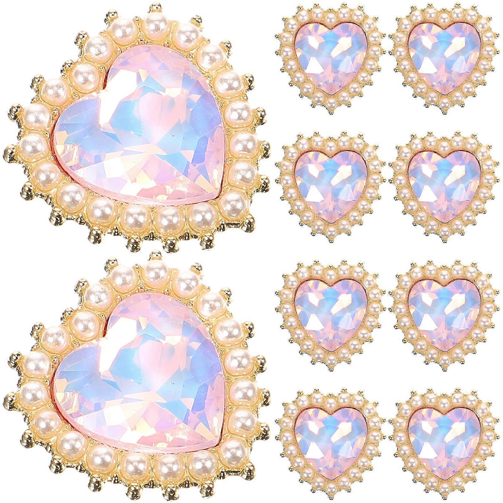 Here's a refined and engaging product description for your **10pcs Heart Shaped Charms with Imitation Pearls**, ideal for use in online listings or